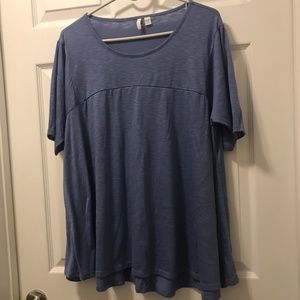 Cato short sleeve crew neck blue flowy top size 18/20W